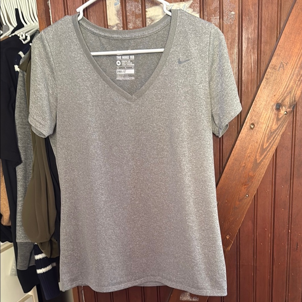 Nike Women's Gray V-Neck Top